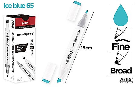 Markere creative 2 capete - ART MARKER IPB 2 CAPETE ALBASTRU GHEATA 65 PP915-65 nn