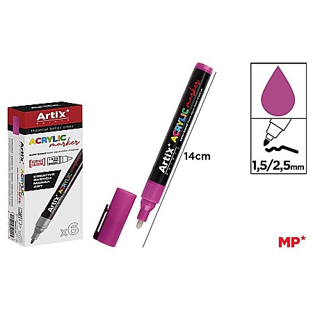 INSTRUMENTE DE SCRIS - MARKER ACRILIC IPB 1.5-2.5MM BORDO PP922-05