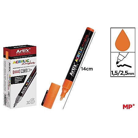 Marker cu vopsea - MARKER ACRILIC IPB 1.5-2.5MM PORTOCALIU PP922-08