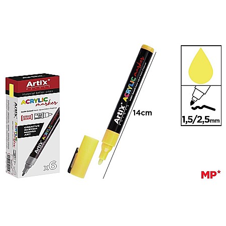 Marker cu vopsea - MARKER ACRILIC IPB 1.5-2.5MM GALBEN PP922-11