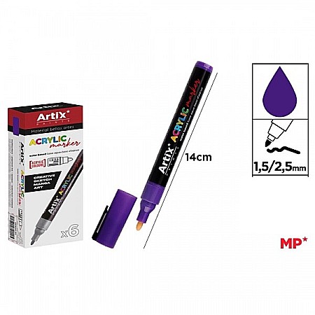 Marker cu vopsea - MARKER ACRILIC IPB 1.5-2.5MM MOV PP922-21