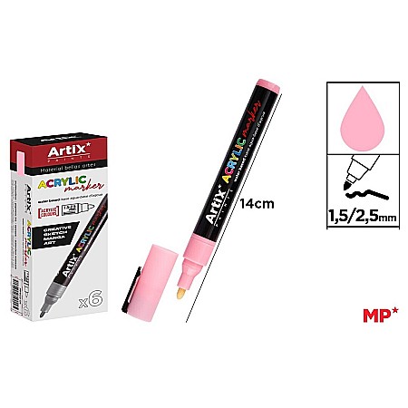 INSTRUMENTE DE SCRIS - MARKER ACRILIC IPB 1.5-2.5MM ROZ DESCHIS PP922-24