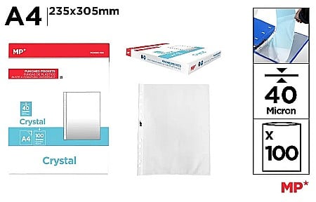 ORGANIZARE SI ARHIVARE - FOLIE PROTECTIE IPB A4 40 MIC CRISTAL 100/SET PC909C-100