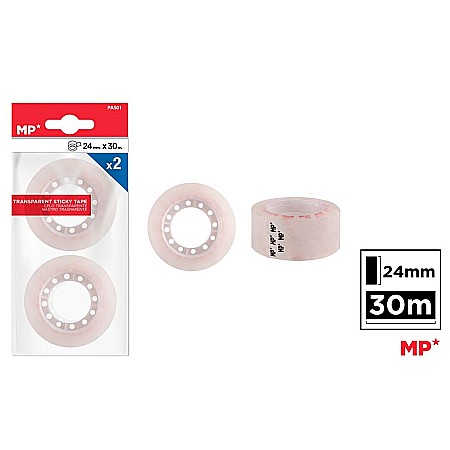Benzi adezive - BANDA ADEZIVA IPB 24MM*30M TRANSPARENTA 2/SET PA501