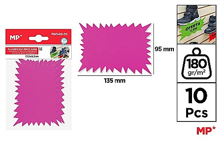 Etichete autoadezive - ETICHETA PRET IPB 135*95MM 10/SET ROZ NEON PN340-01