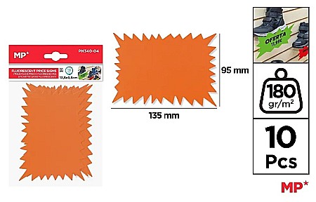 MARCARE SI ETICHETARE - ETICHETA PRET IPB 135*95MM 10/SET PORTOCALIU NEON PN340-04