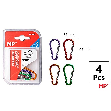 Breloc/ Inel chei, Eticheta bagaje - CARABINA ALUMINIU IPB COLOR 23*48MM 4/SET PA535