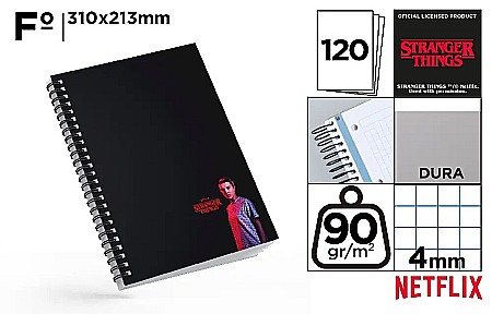 HARTIE PRODUSE DIN HARTIE - CAIET A4+ IPB 120F SPIRA COPERTA CARTON STRANGER THINGS NFST023