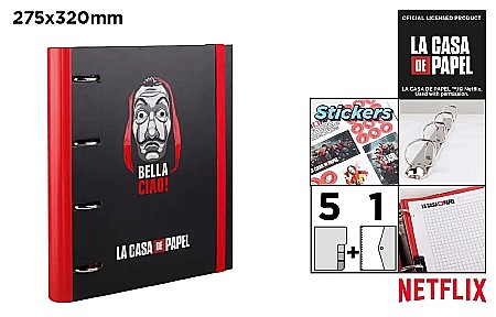 Caiete mecanice A4 - CAIET MECANIC + REZERVA A4 IPB 4 INELE LA CASA DE PAPEL NFCP024-01