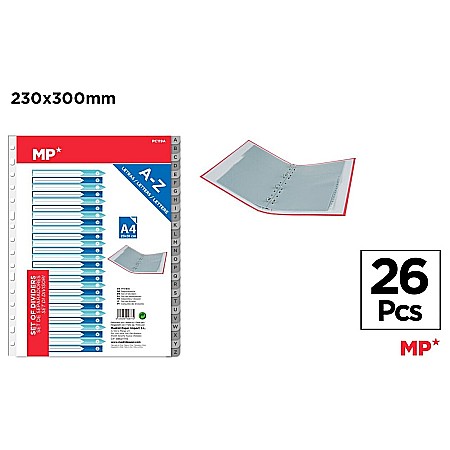 ORGANIZARE SI ARHIVARE - SEPARATOARE INDEX PLASTIC IPB A4, A-Z GRI PC119A