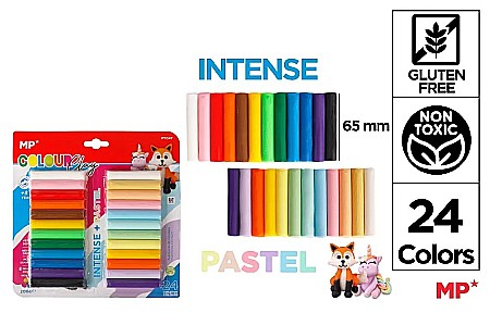 Plastilina, Planseta plastilina - PLASTILINA IPB 24 CULORI INTENSE SI PASTEL, GLUTEN FREE PY047