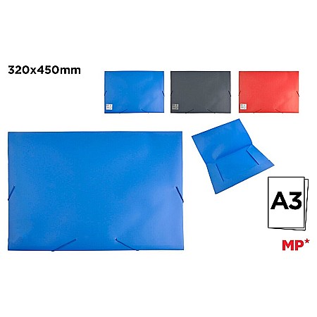 Dosar plic din plastic cu elastic - DOSAR PLIC PP A3 IPB CU ELASTIC CULORI ASORTATE PC333