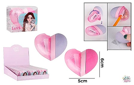 Ascutitori - ASCUTITOARE CU RADIERA FORMA INIMA BIG DREAM GIRLS BD23044