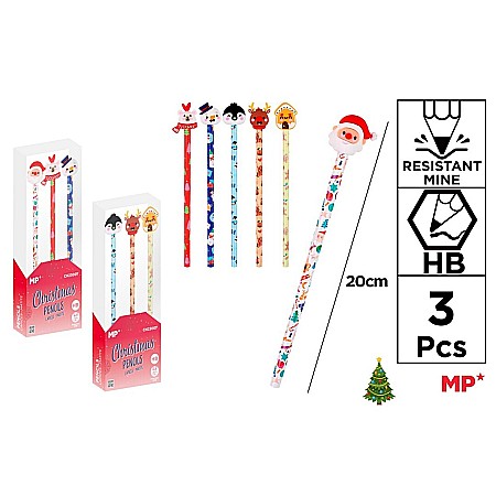 Articole de Papetarie Craciun - CREION GRAFIT IPB HB CU RADIERA 3/SET CRACIUN CH23007