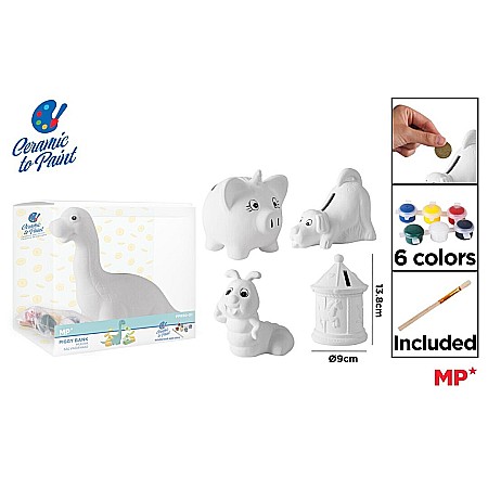 Ceramica - PUSCULITA CERAMICA IPB PENTRU PICTAT, 6 CULORI + PENSULA PP950-01