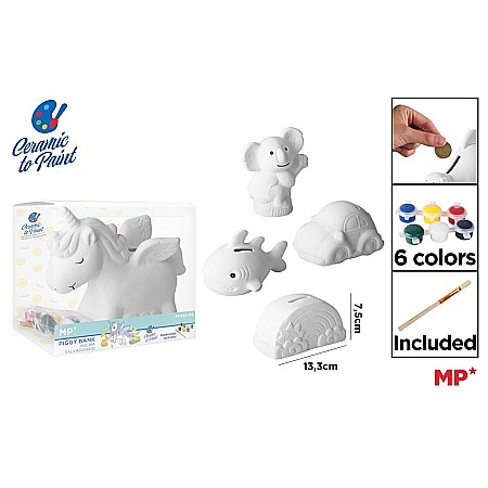 Ceramica - PUSCULITA CERAMICA IPB PENTRU PICTAT, 6 CULORI + PENSULA PP950-02