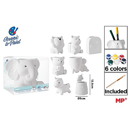 Seturi Creative pentru Copii - SUPORT CREIOANE CERAMIC IPB PENTRU PICTAT, 6 CULORI + PENSULA PP951-01