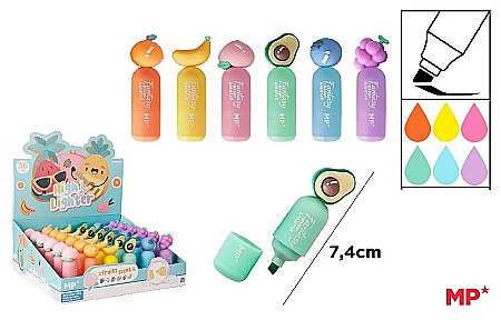 Instrumente pentru scris kids - MINI TEXTMARKER FANTASY IPB FRUCTE CULORI FLUO PE554-03