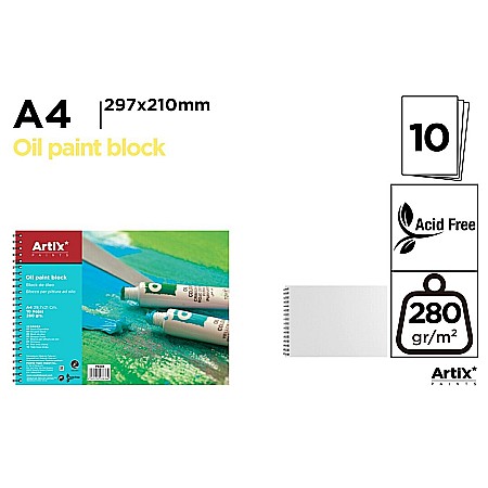 Blocuri de desen profesionale - BLOC DESEN ULEI IPB A4 ARTIX SPIRA 10 COLI 280GR/M2 PB305