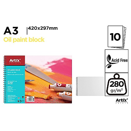 Blocuri de desen profesionale - BLOC DESEN ULEI IPB A3 ARTIX SPIRA 10 COLI 280GR/M2 PB306