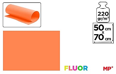 Cartoane/ Hartii Decor 50x70, 70x100, A4 - CARTON COLOR IPB 50*70CM 220GR PORTOCALIU NEON PN254