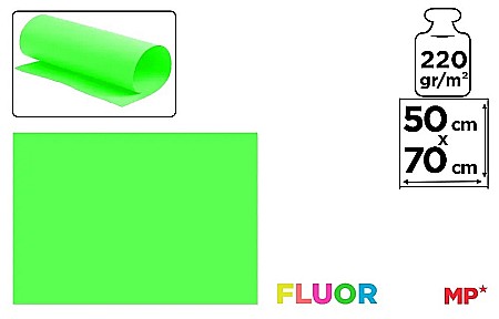 Cartoane/ Hartii Decor 50x70, 70x100, A4 - CARTON COLOR IPB 50*70CM 220GR VERDE NEON PN256