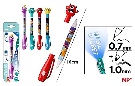 Instrumente pentru scris kids - PIX IPB CU GEL INVIZIBIL MONSTRII PE260-17