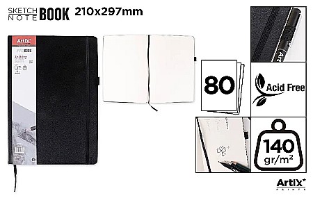 Blocuri de desen profesionale - CAIET SCHITE IPB 140GR CU ELASTIC 21*29.7CM 80F ARTIX PB112