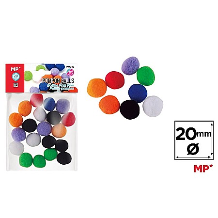 HOBBY - POMPOM IPB 20MM 20/SET PM202