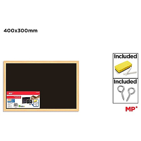 MIJLOACE DE PREZENTARE - TABLA NEAGRA IPB 30*40CM CU CRETA RAMA LEMN PT300N