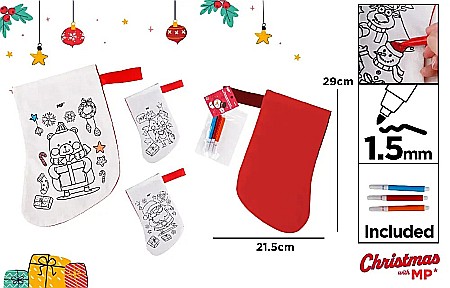 HOBBY - SOSETA DE CRACIUN DE COLORAT IPB 29*21.5CM CU 3 CARIOCI CH24003