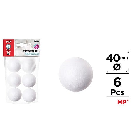 Bile/ Conuri/ Globuri din Polistiren - BILA POLISTIREN IPB 4CM 6/SET PM705