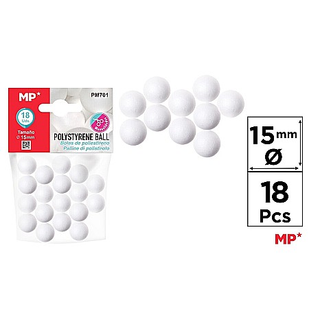 Materiale de Baza pentru Decoratiuni Craciun - BILA POLISTIREN IPB 1.5CM 18/SET PM701
