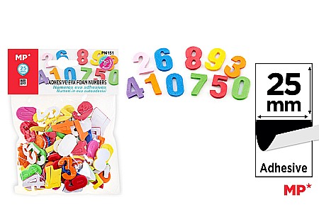 HOBBY - CIFRE ADEZIVE SPUMA IPB 25MM CULORI ASORTATE PM151