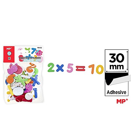 Figurine/ litere/ forme Moosgummi - CIFRE ADEZIVE SPUMA IPB 30MM CULORI ASORTATE PM153