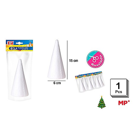 Materiale de Baza pentru Decoratiuni Craciun - CON POLISTIREN IPB 6*15CM PM721
