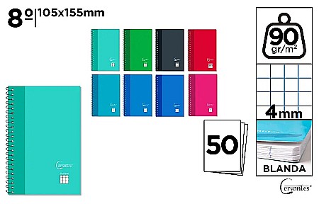 HARTIE PRODUSE DIN HARTIE - NOTES IPB 105*155MM SPIRA 50F PATRATELE CULORI ASORTATE PB171