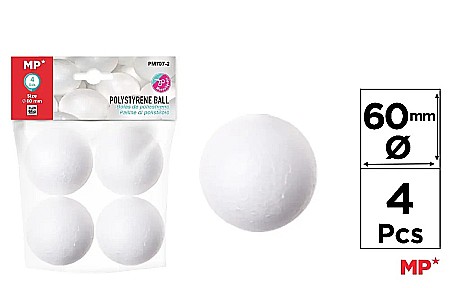 Bile/ Conuri/ Globuri din Polistiren - BILA POLISTIREN IPB 6CM 4/SET PM707-2