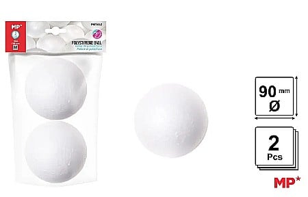 Materiale de Baza pentru Decoratiuni Craciun - BILA POLISTIREN IPB 9CM 2/SET PM710-2