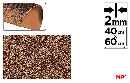 Moosgummi A4, A3, 40x60 - COALA GUMATA GLITTER IPB 40*60CM 2MM MARO PN574-15