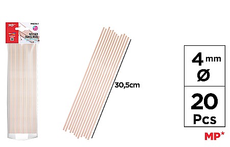 HOBBY - BAGHETE LEMN IPB 4MM*30.5CM 20/SET NATUR PM028-2