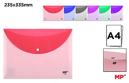 Mape tip plic cu capsa - MAPA PLASTIC IPB A4 CU CAPSA CULORI LIGHT PC025