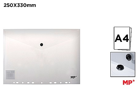 Mape tip plic cu capsa - MAPA PLASTIC IPB A4 CU CAPSA SI PERFORATII TRANSPARENT PC029
