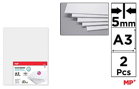 FINE ARTS&GRAPHICS - CARTON MOUSSE IPB A3 5MM 2/SET ALB PN702