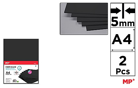 FINE ARTS&GRAPHICS - CARTON MOUSSE IPB A4 5MM 2/SET NEGRU PN704