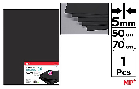 FINE ARTS&GRAPHICS - CARTON MOUSSE IPB 50*70CM 5MM NEGRU PN706