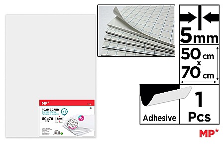 Carton mousse (Foamboard) - CARTON MOUSSE IPB ADEZIV 50*70CM ALB PN709