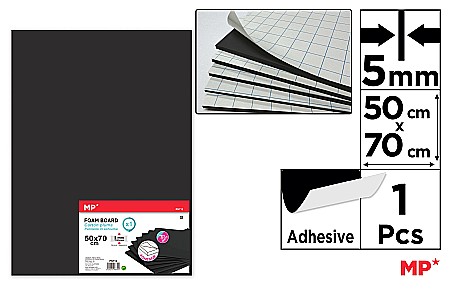 FINE ARTS&GRAPHICS - CARTON MOUSSE IPB ADEZIV 50*70CM 5MM NEGRU PN712