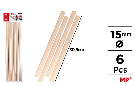 HOBBY - BAGHETE LEMN IPB 15MM*30.5CM 6/SET NATUR PM028-8