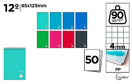HARTIE PRODUSE DIN HARTIE - NOTES IPB PP 85*125MM SPIRA 50F PATRATELE CULORI ASORTATE PB180